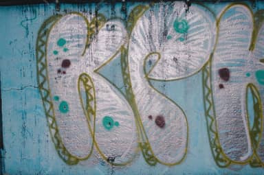 Oversized Graffiti Lettering Wall Texture