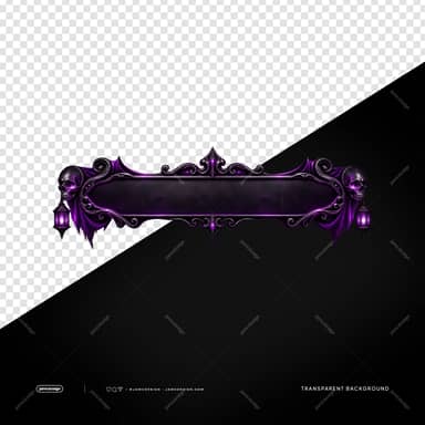 Gothic Halloween Banner Frame With Skulls And Lanterns PNG