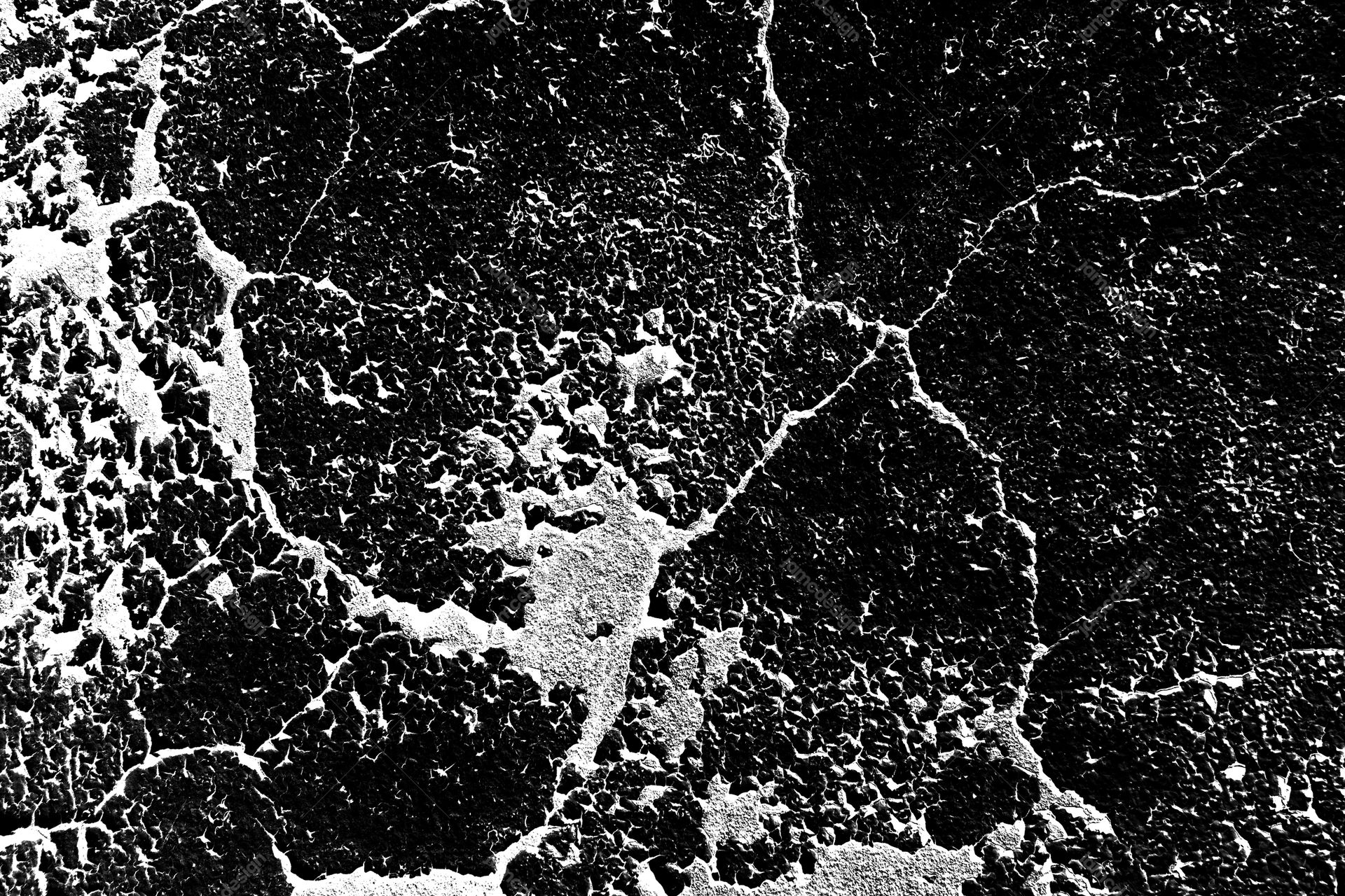 Black Stone Texture With White Veins PNG. This PNG texture shows a rough black stone surface crossed by branching white veins in a high contrast monochrome
