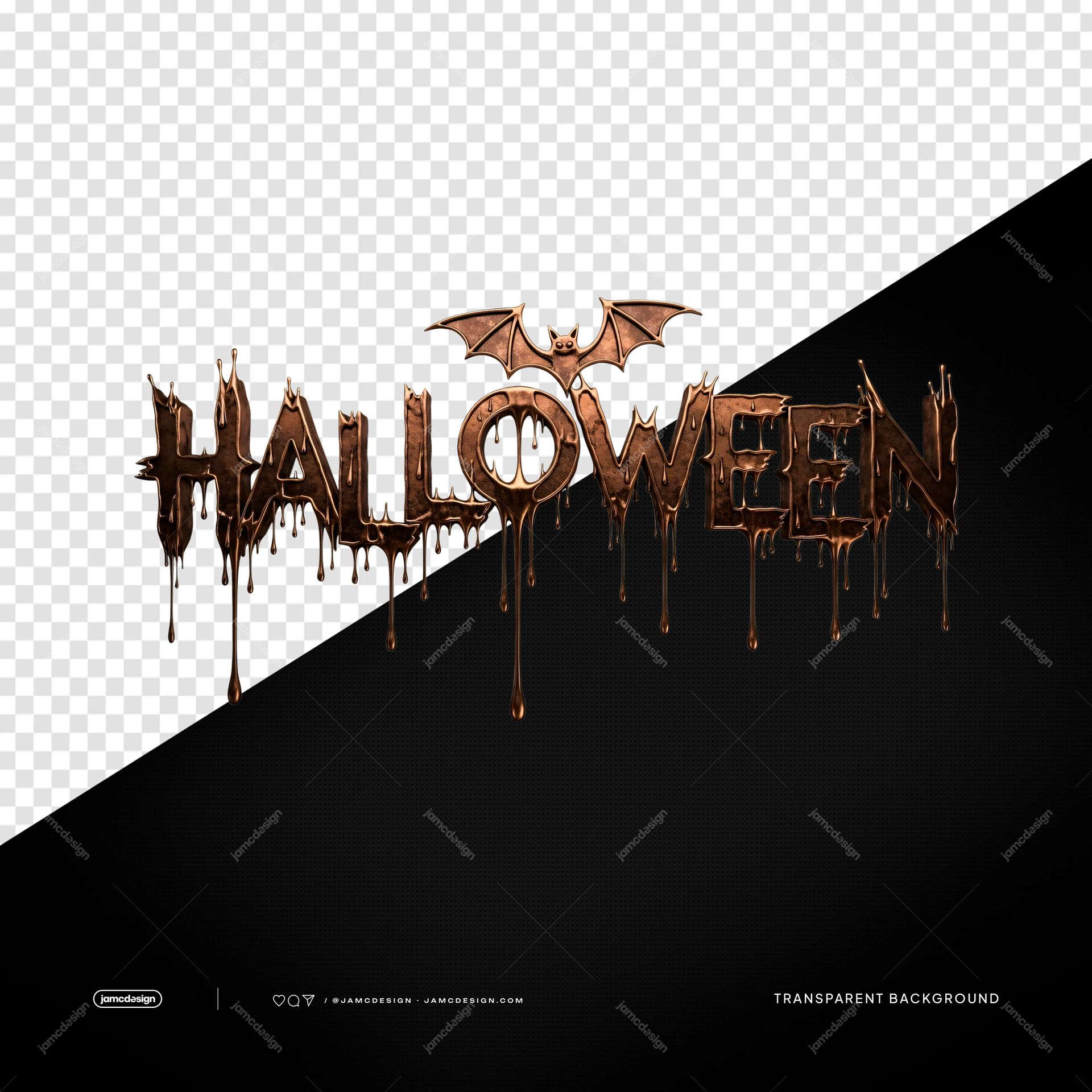 Halloween Dripping Blood Text Copper Bat Lettering PNG Transparent. Halloween dripping blood text supplied as a PNG transparent object