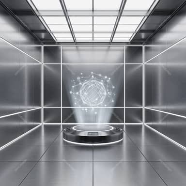 Futuristic Silver Room With Circular Platform Background