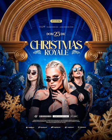 Christmas Royale Party Flyer Template PSD