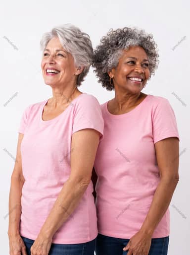 Two Older Women Smiling Side By Side