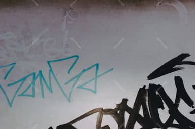 Rough Gray Wall Texture With Teal And Black Graffiti