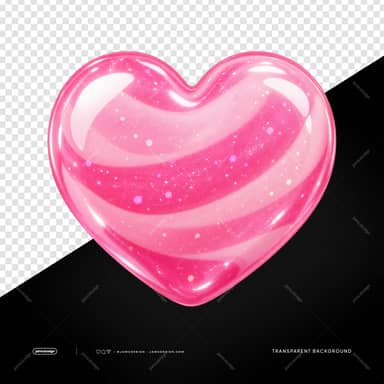 Pink 3D Swirled Heart-Shaped Candy PNG