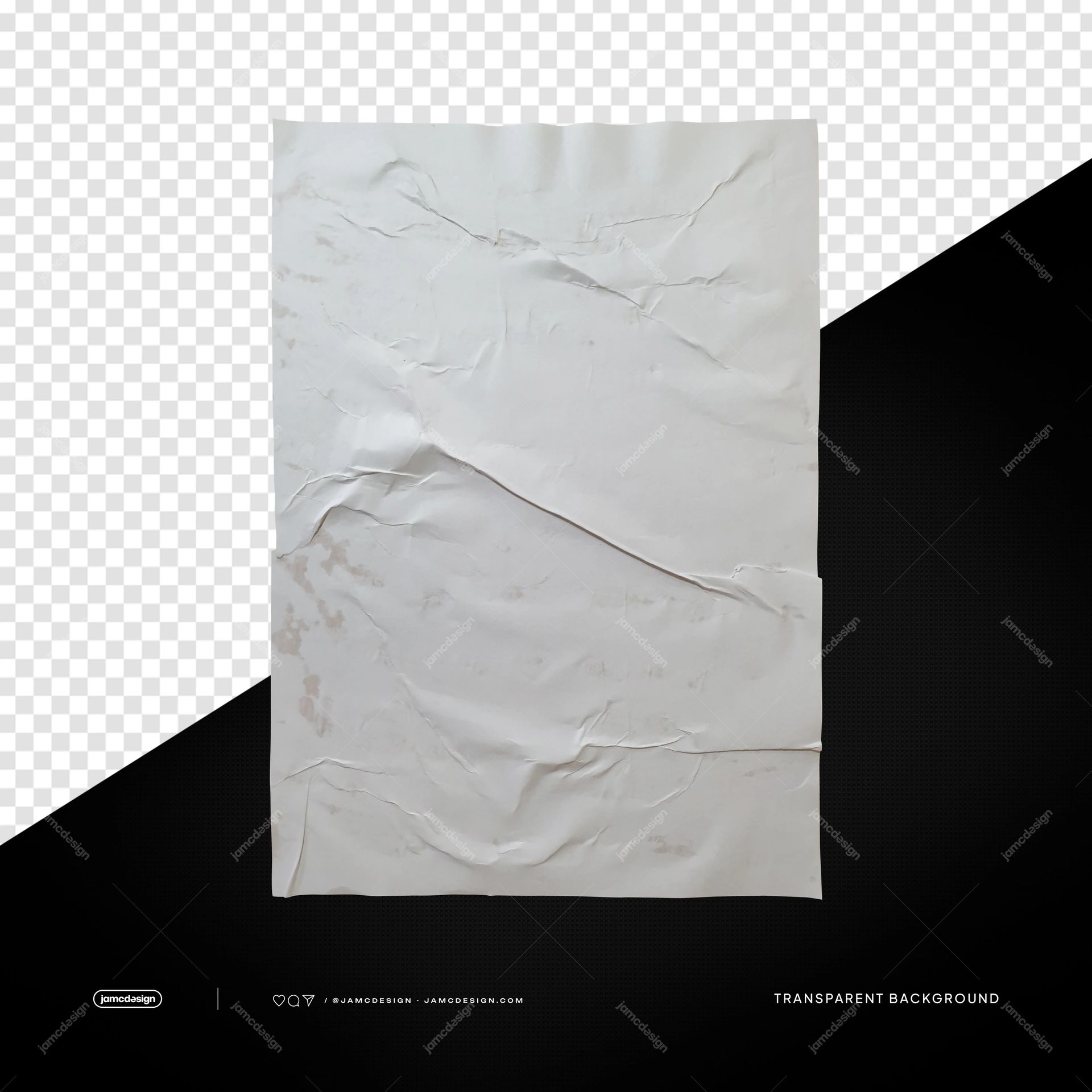 Pale Gray Wrinkled Plastic Texture PNG. This PNG texture overlay shows a pale, softly wrinkled plastic sheet against a transparent background