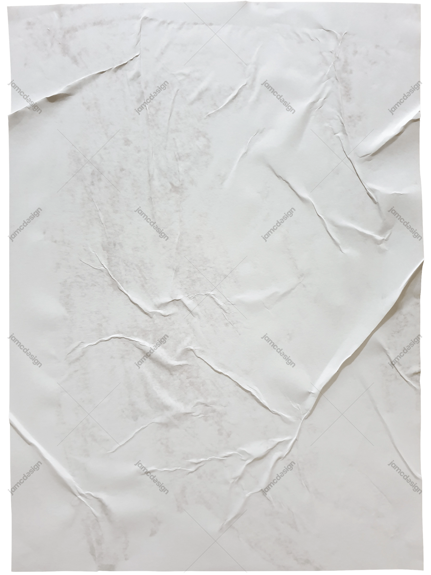 Layered White Crumpled Paper Texture PNG. Download this PNG texture of white crumpled paper, with overlapping sheets