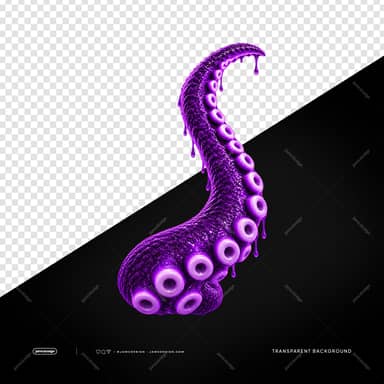 Curled Purple Octopus Tentacle PNG