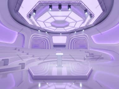 Futuristic Auditorium Background With Geometric Ceiling