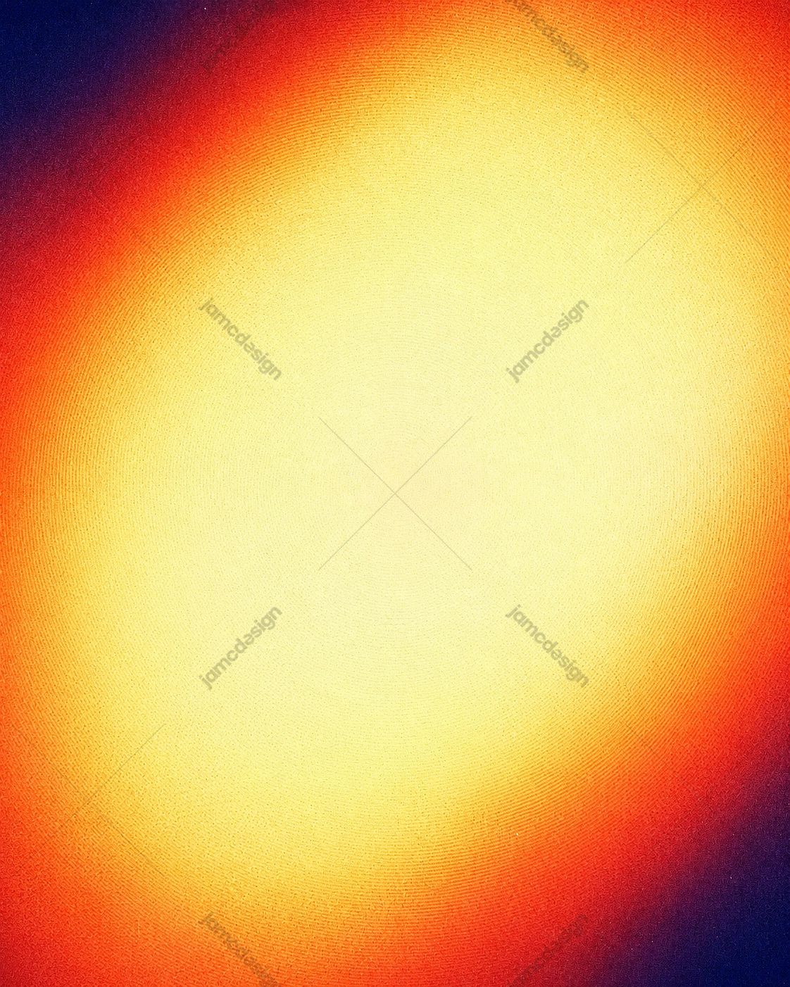 Abstract Orange Yellow Glow Gradient Texture. Abstract PNG texture with a soft yellow center, orange glow and deep red to navy edges, finished with fine grain