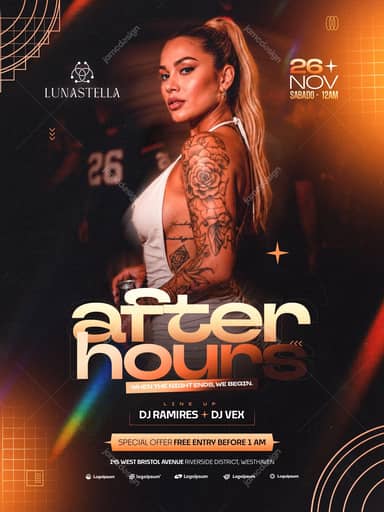 After Hours Event Flyer Template PSD