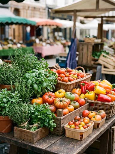 Colorful Fresh Produce At Farmers Market