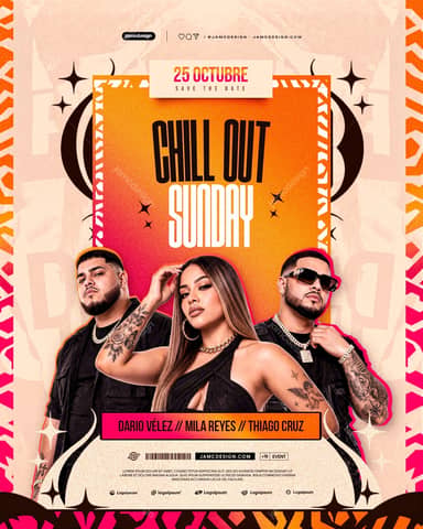 Chill Out Sunday Party Flyer Template PSD