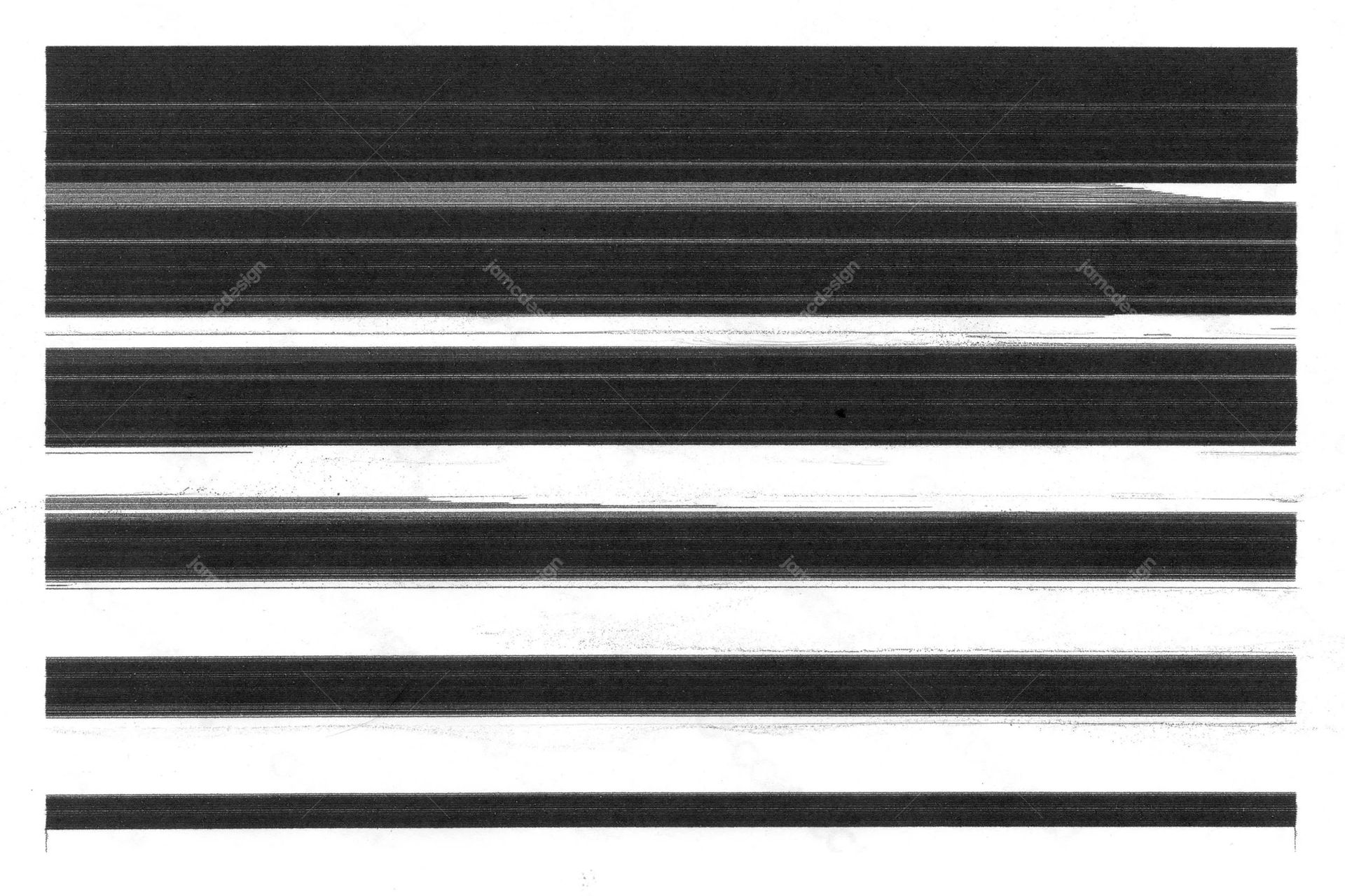 Black Horizontal Brush Stripe Texture. This JPG texture features rough black brush stripes separated by white gaps, with fine grain and uneven edges