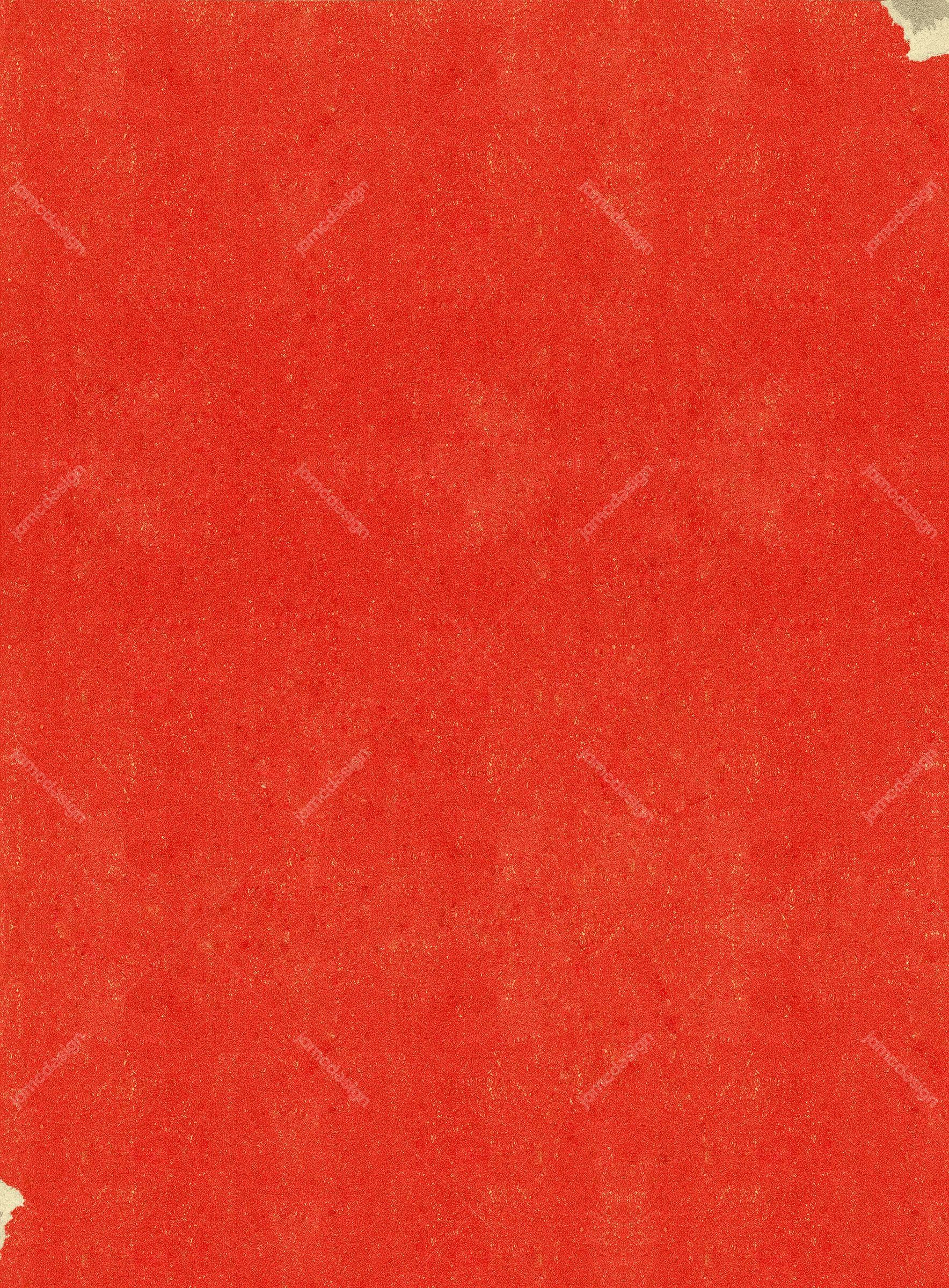 Distressed Red Paper Texture With Torn Edges. This JPG paper texture has a vivid red painted surface, fine grain and small torn cream edges, creating a rough