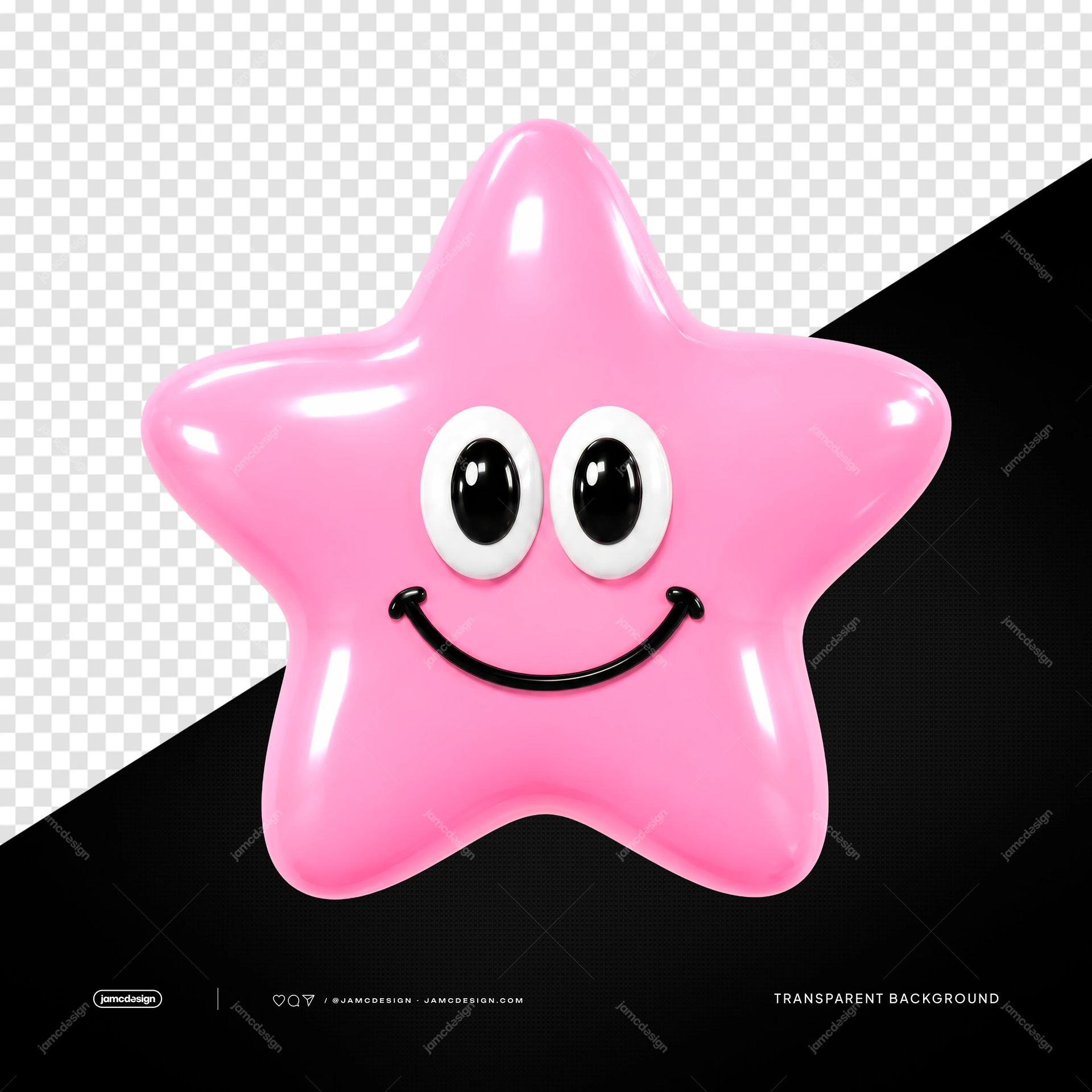 Pastel Butterfly Balloon Sculpture Isolated. PNG transparent object featuring a glossy pink star shaped balloon with a friendly face