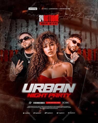 Bold Typography Urban Party Flyer Template PSD