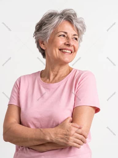 Smiling Older Woman With Crossed Arms