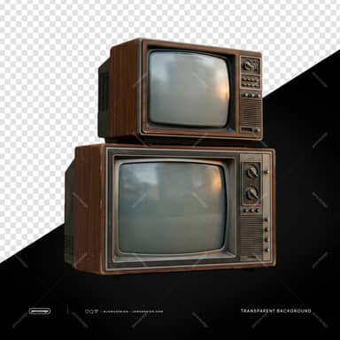 Televisores CRT Vintage Apilados PNG