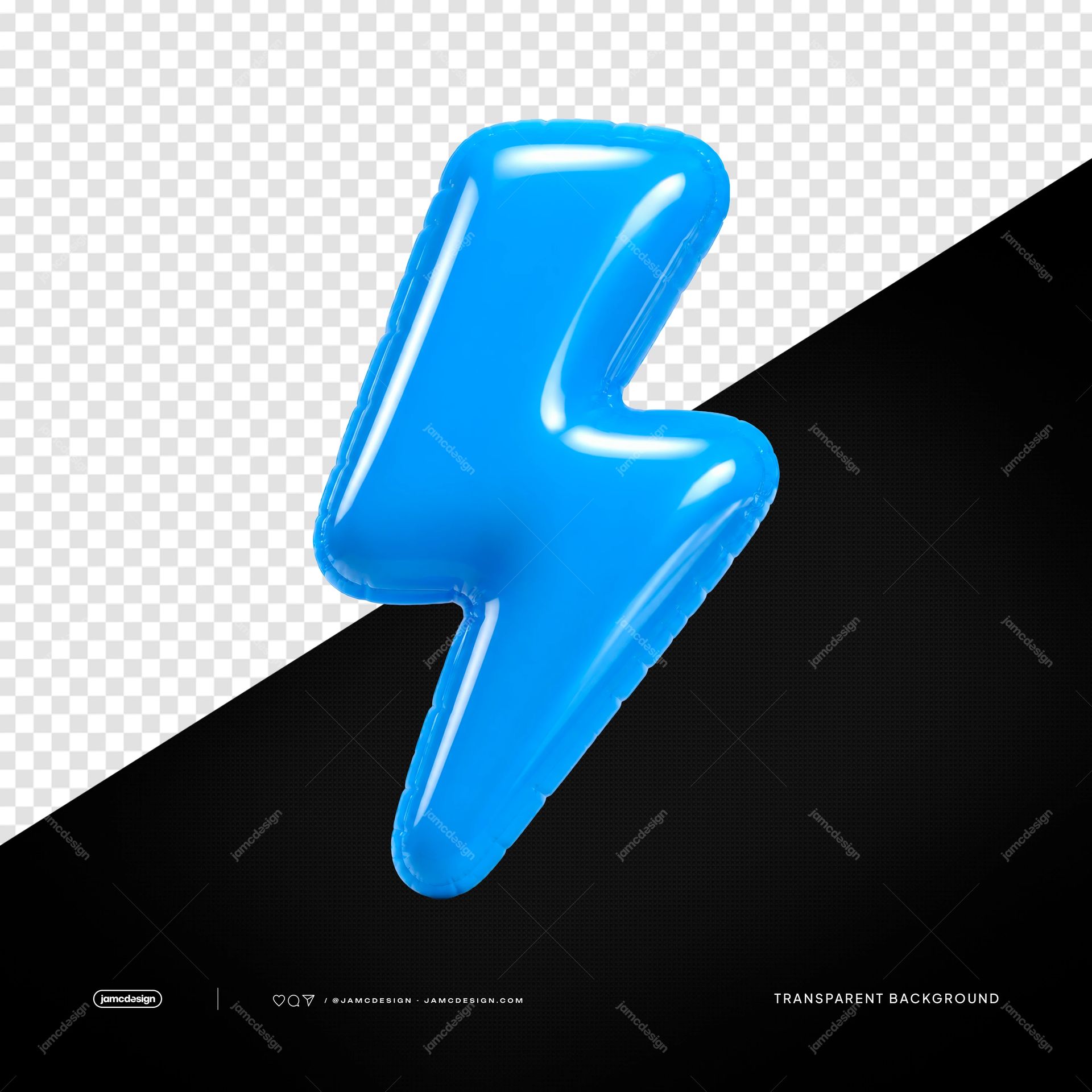 Glossy Balloon Crown Isolated. PNG transparent object featuring a glossy blue balloon crown with rounded inflated contours and bright white highlights