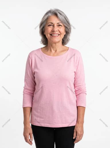 Smiling Mature Woman Studio Portrait