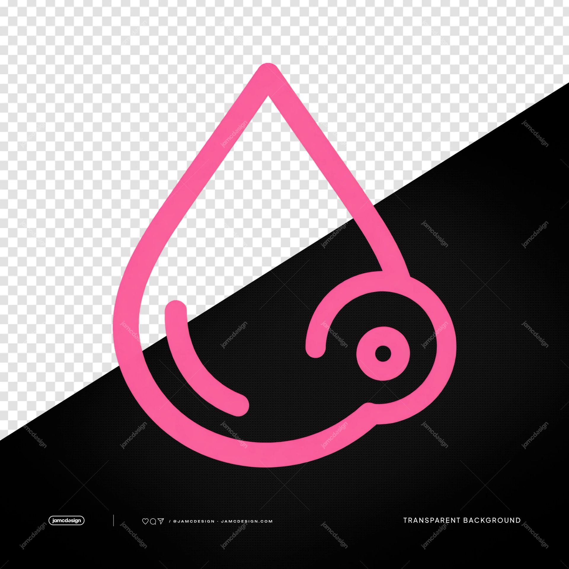 Pink Stethoscope Icon PNG. This PNG transparent object features a bold pink stethoscope icon, formed from smooth rounded tubing and a circular chestpiece