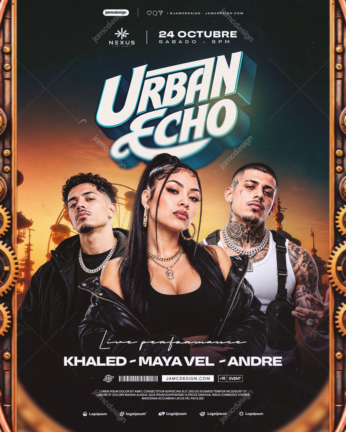 Urban Echo Nightlife Event Flyer PSD