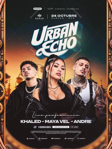 Urban Echo Nightlife Event Flyer PSD