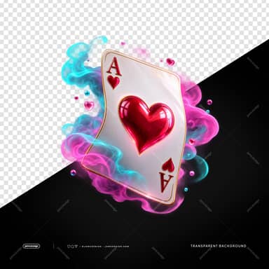 Glowing Ace Of Hearts Card PNG