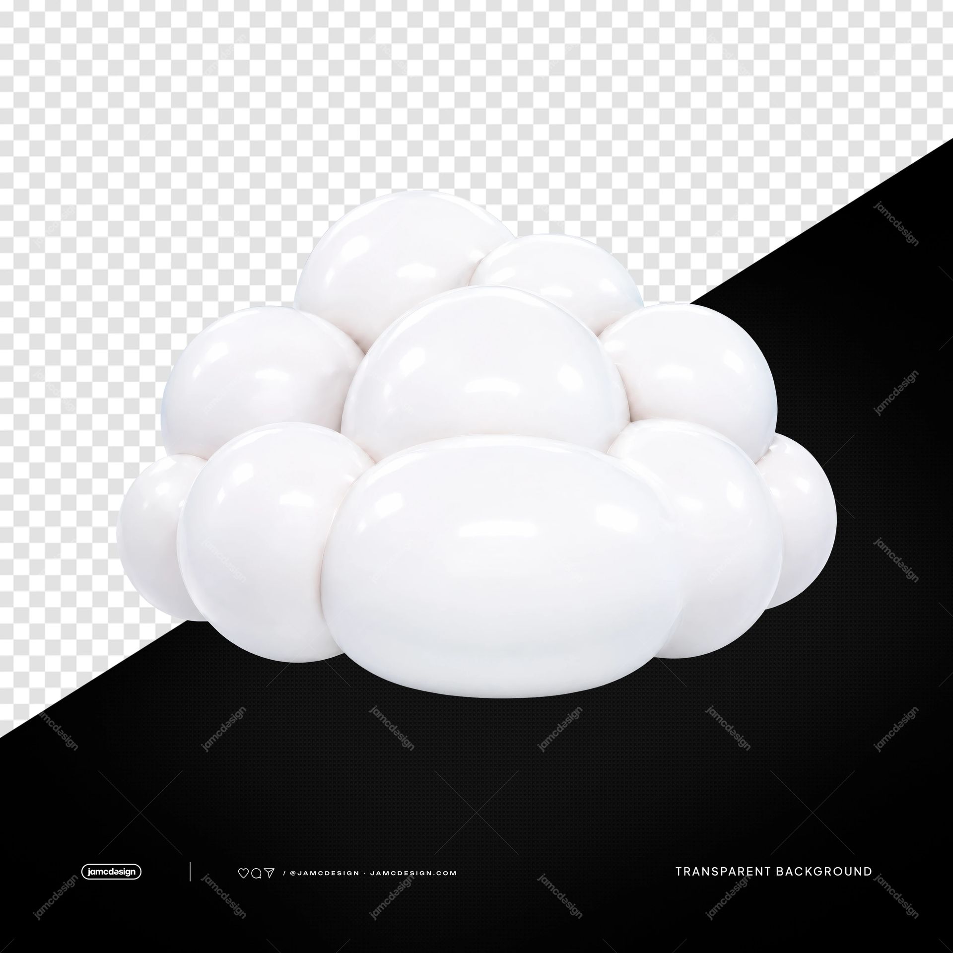 Pearlescent Balloon Cloud Base Isolated. White pearlescent balloon cloud base supplied as a PNG transparent object