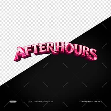 After Hours Pink Chrome 3D Title PNG