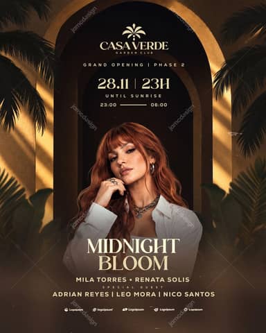 Modèle De Flyer De Club De Nuit Midnight Bloom PSD