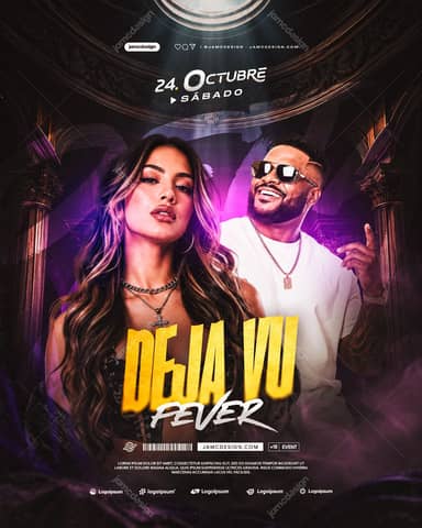 Deja Vu Fever Event Flyer Template PSD