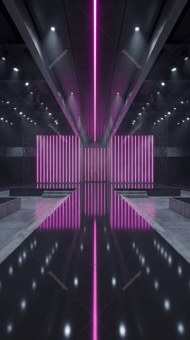 Futuristic Magenta Neon Runway Background