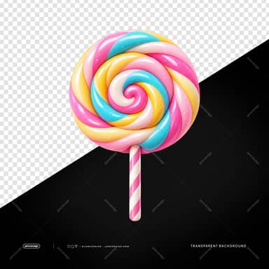Pastel Swirl Lollipop PNG