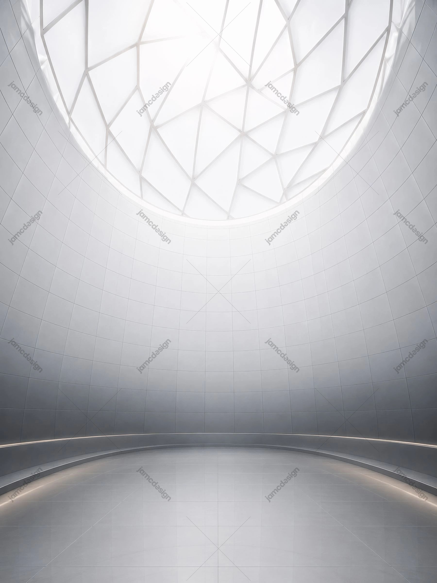 Fondo De Interior Moderno Futurista En Blanco Con Claraboya Geométrica JPG. Fondo de interior futurista blanco en formato JPG