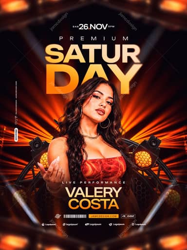 Saturday Live Performance Flyer Template PSD