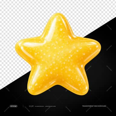 Yellow Star-Shaped Candy PNG