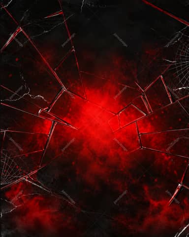 Red Horror Smoke And Shattered Glass Background PNG