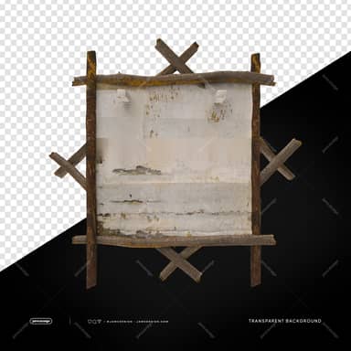 Cadre Rustique En Bois Et Plâtre Pour Panneau PNG