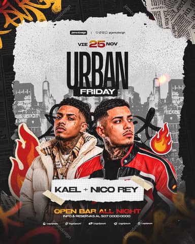 Urban Friday Party Flyer Template PSD