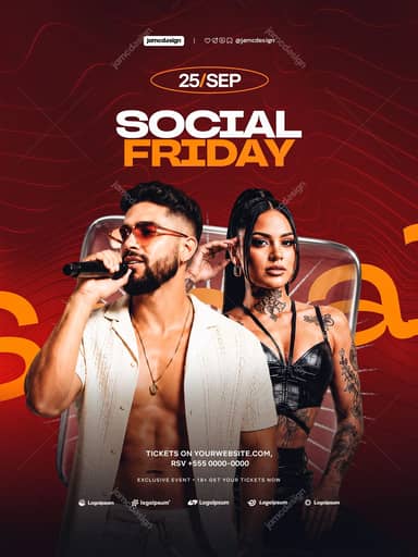 Social Friday Event Flyer PSD