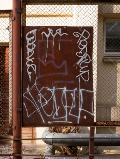 Rusty Signboard Graffiti Texture PNG
