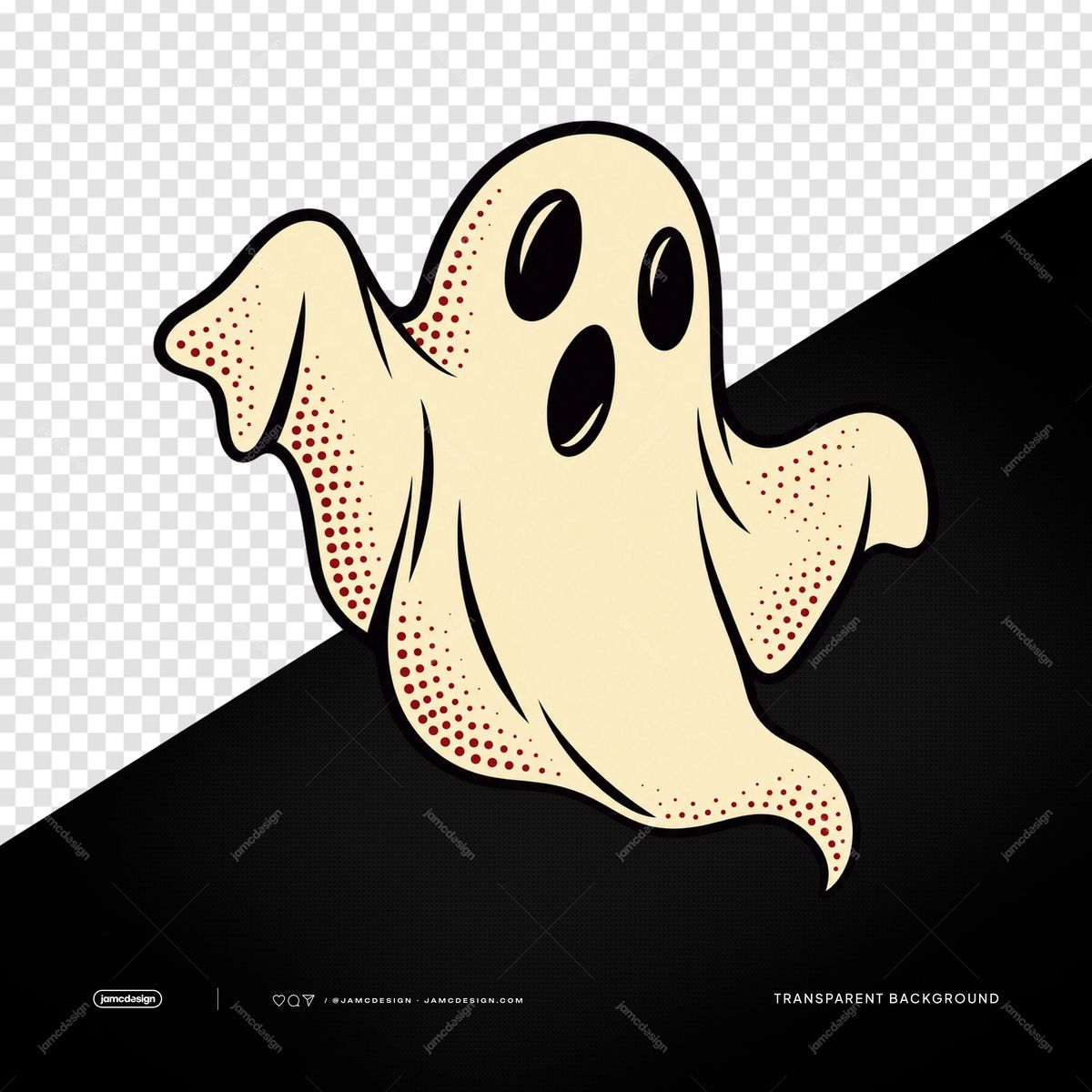 Fantôme Flottant Avec Demi-Teintes Rouges PNG