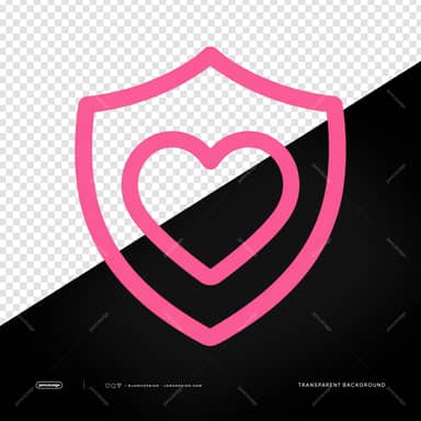 Pink Shield With Heart Icon PNG