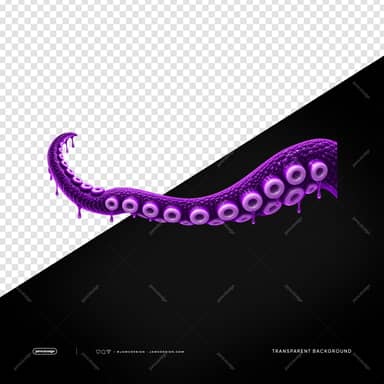 Curved Purple Octopus Tentacle PNG