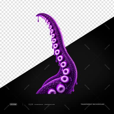 Purple Octopus Tentacle With Suction Cups PNG