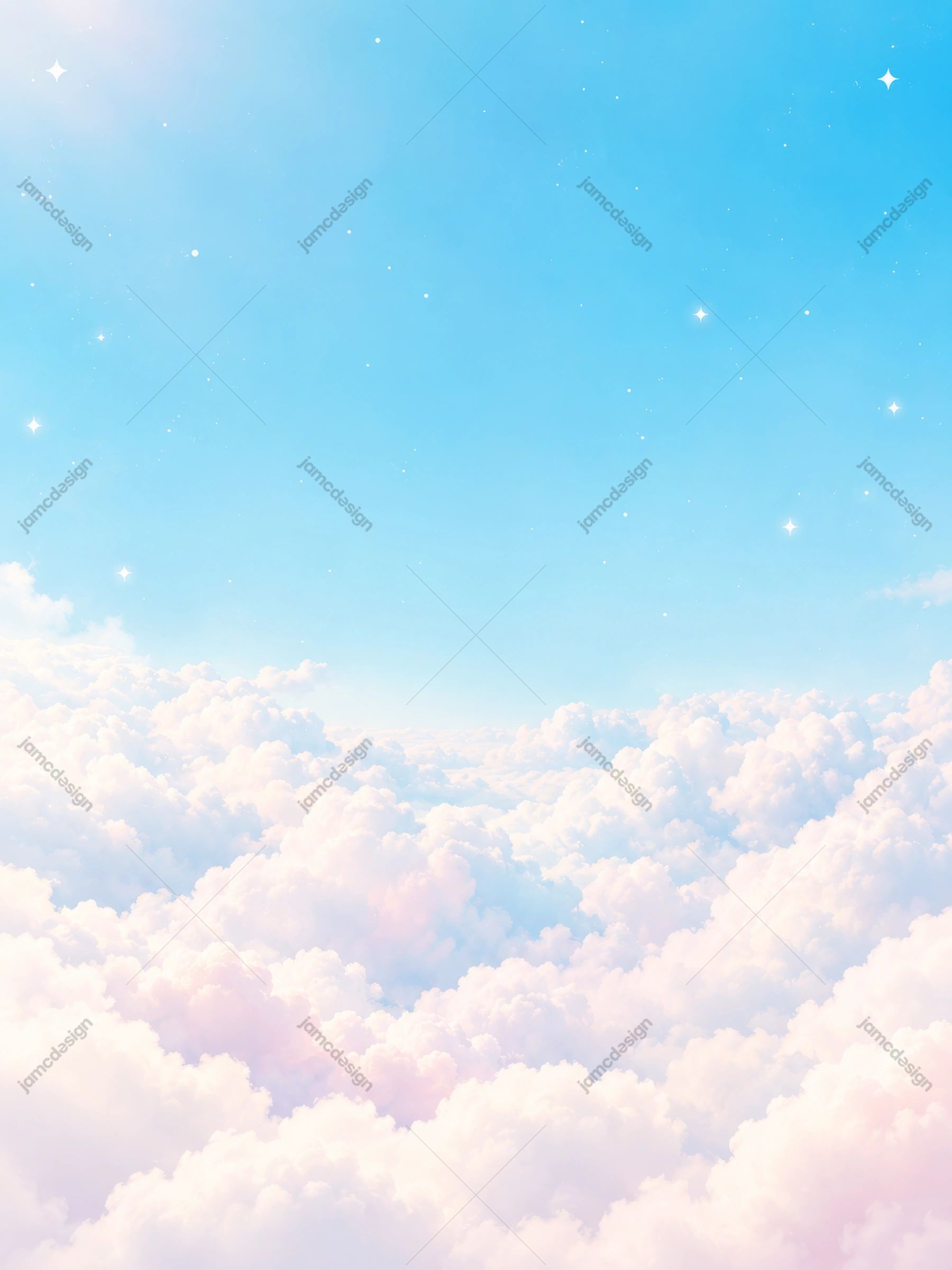 Fondo PNG De Cielo Azul Pastel Con Estrellas Y Nubes. Descarga este fondo de cielo PNG con una extensión azul pastel