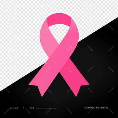 Magenta Gradient Breast Cancer Awareness Ribbon PNG
