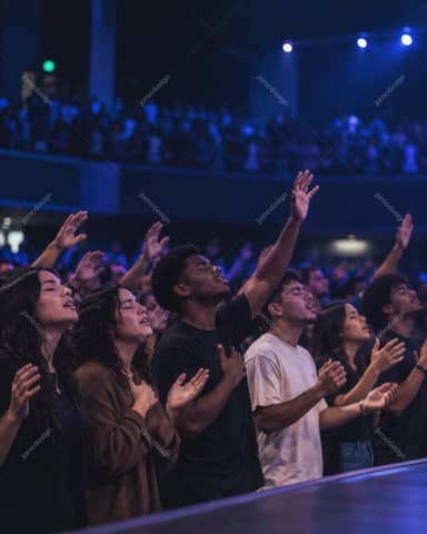 Photo Of Young Christians Worshiping In Church